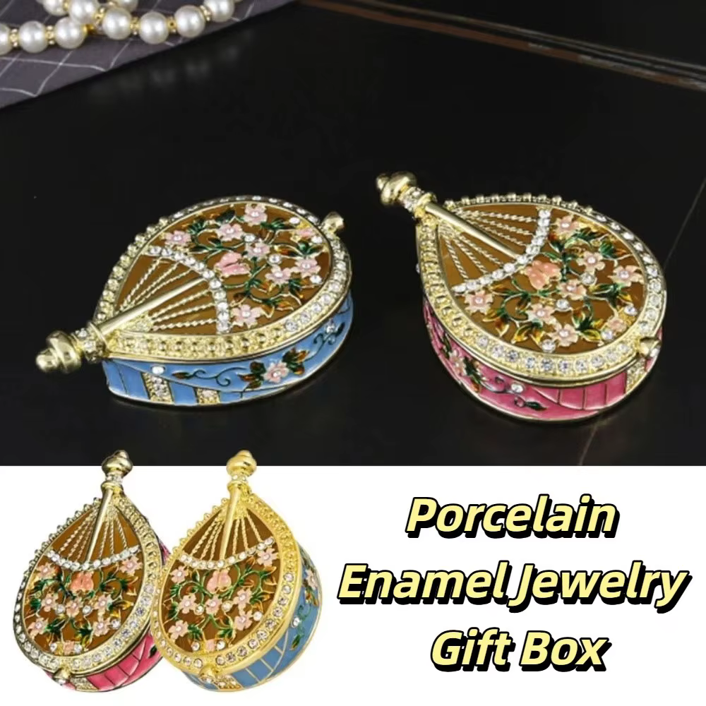 Boîte à bijoux en émail peinte à la main