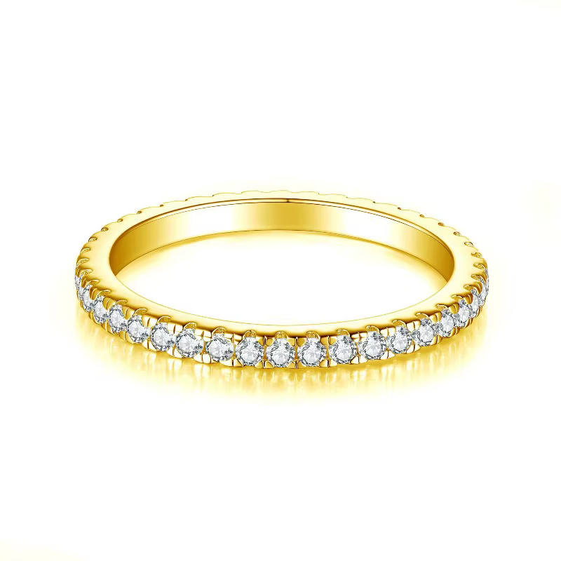 Bague en argent sterling 925 avec moissanite D VVS1