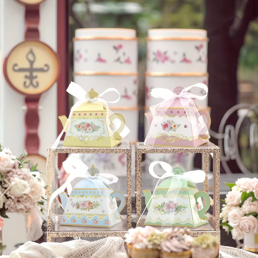 10 Mini boîte-cadeau de fête de thé florale