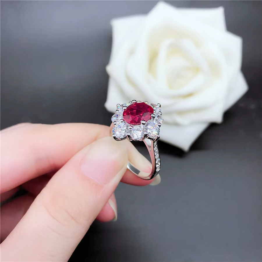 Bague de fiançailles en or blanc massif véritable 18K