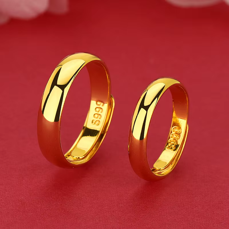 Alliance de mariage unie en or 24 carats AU99