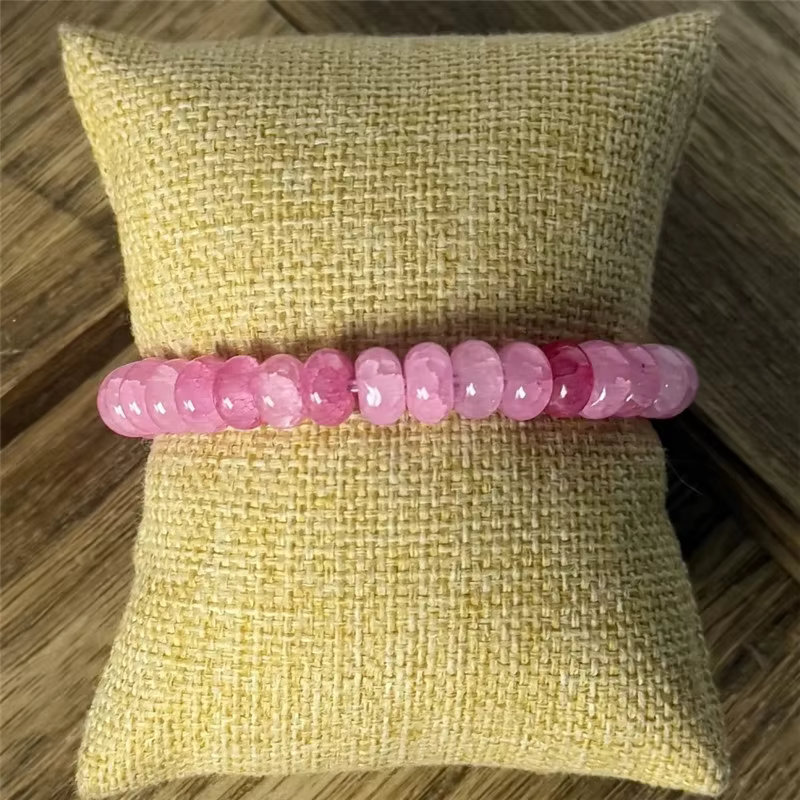 Bracelet anti-anxiété élégant en agate rose pour la relaxation