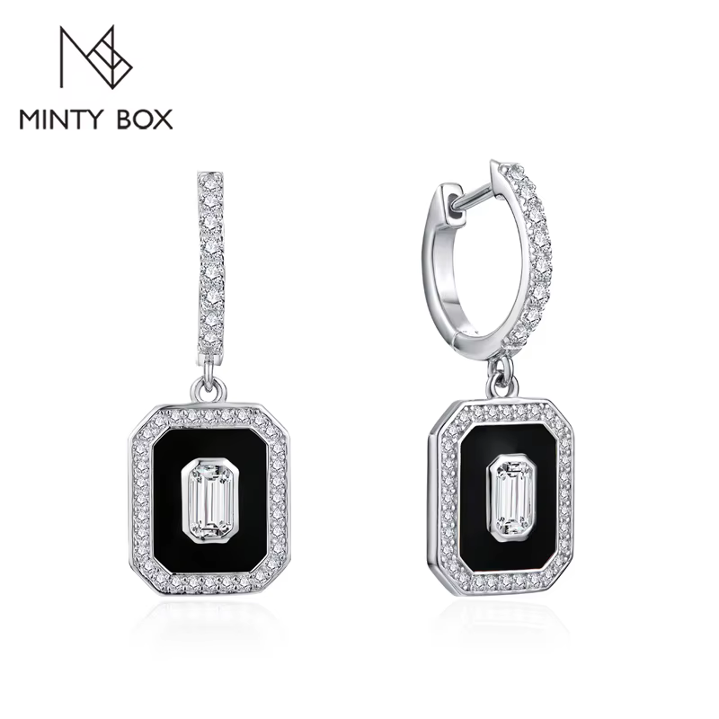 MINTYBOX D-Boucles d'Oreilles en Moissanite pour Femme