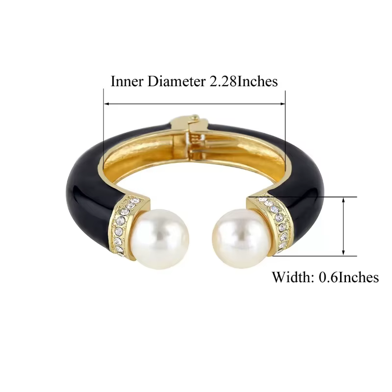 Bracelet manchette personnalisé à double perles pour femme