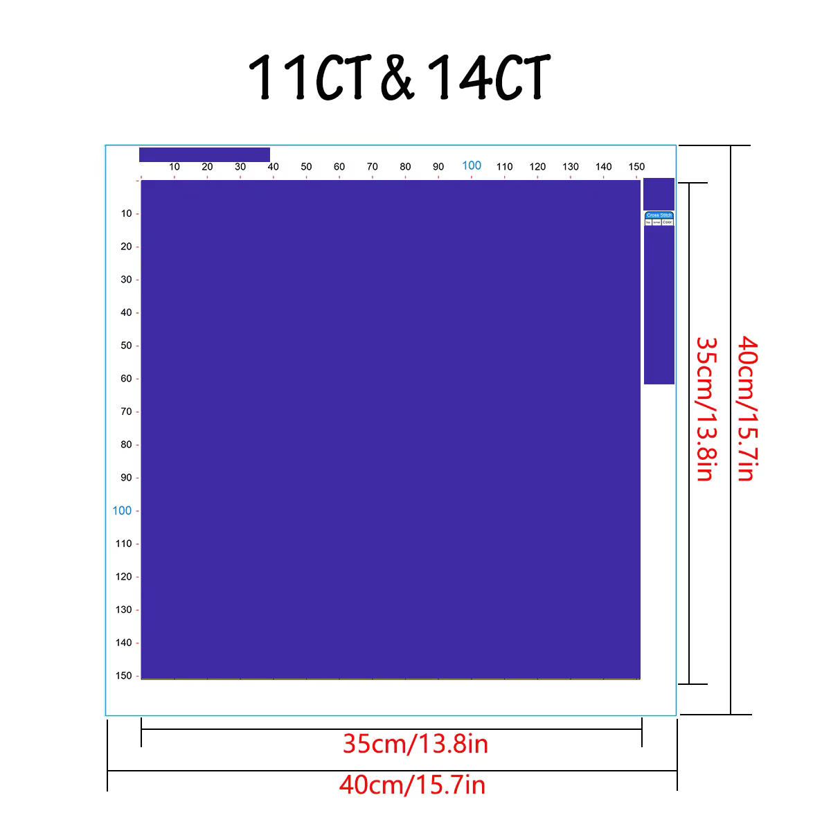 1 ensemble 40x40cm [15.7x15.7 pouces//50x50cm19.7x19.7 pouces] kit de point de croix sans cadre d'amour