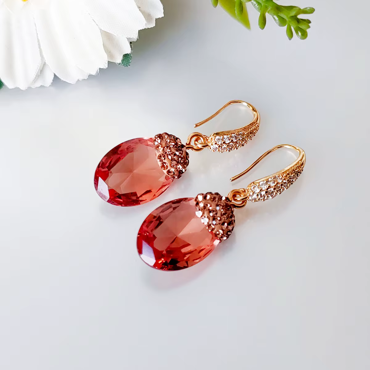BOCARMAN Collier, bracelet et boucles d'oreilles ovales en sultanite synthétique diaspore à couleur changeante