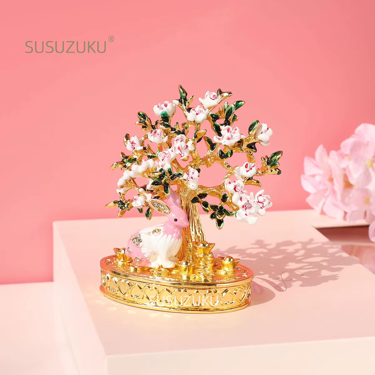 Boîte à bijoux à charnière en cristal