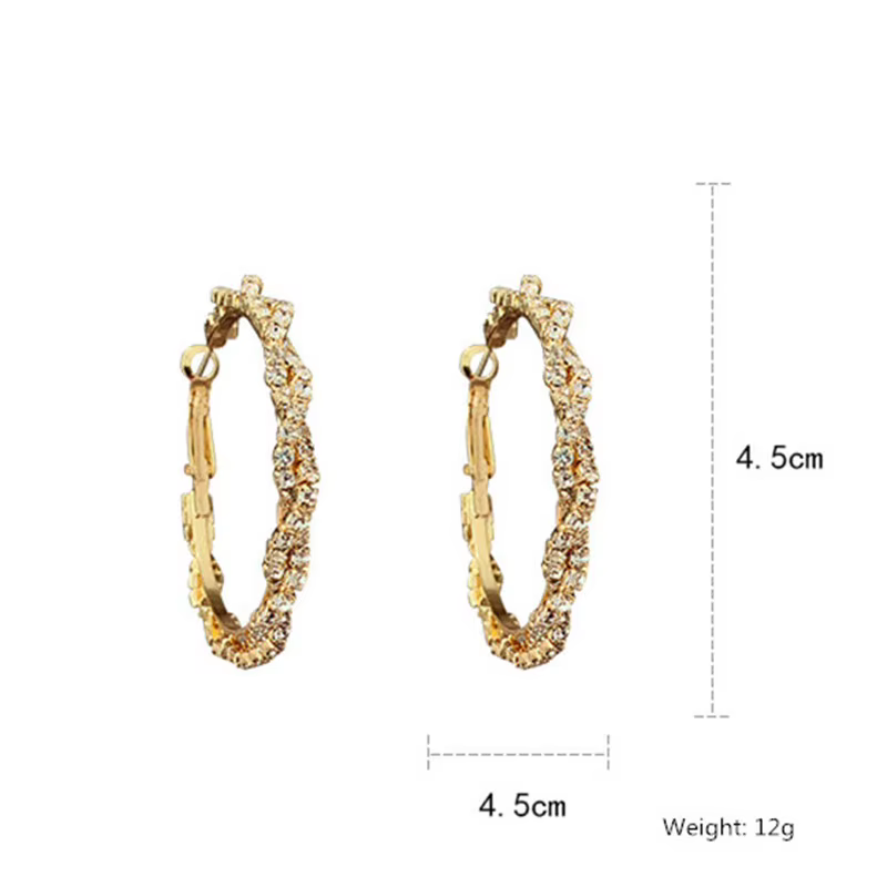 Boucles d'oreilles rondes en cristal pour femmes