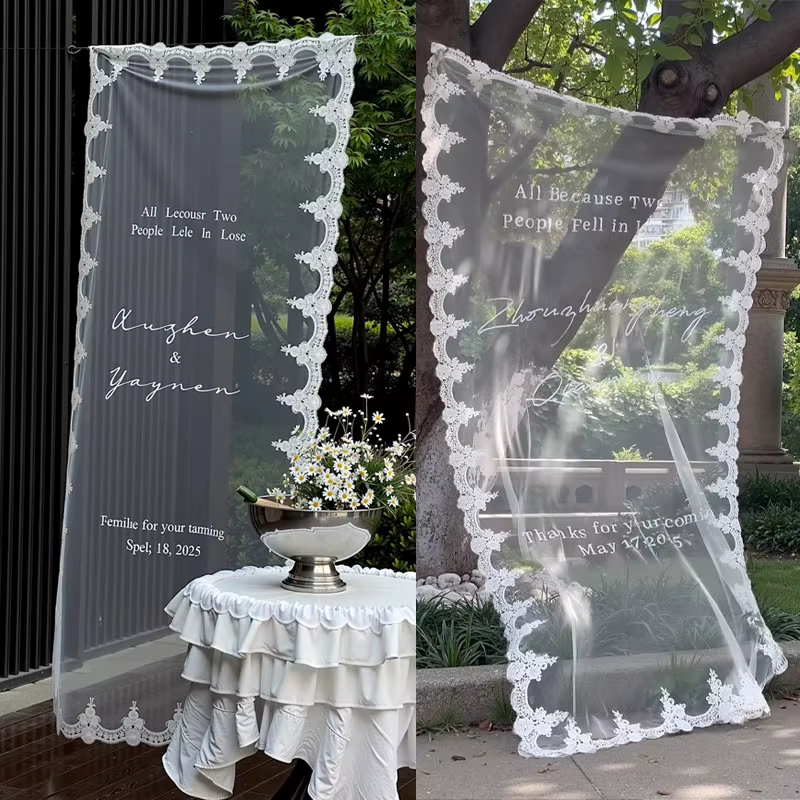 Panneau de bienvenue romantique pour invités de mariage