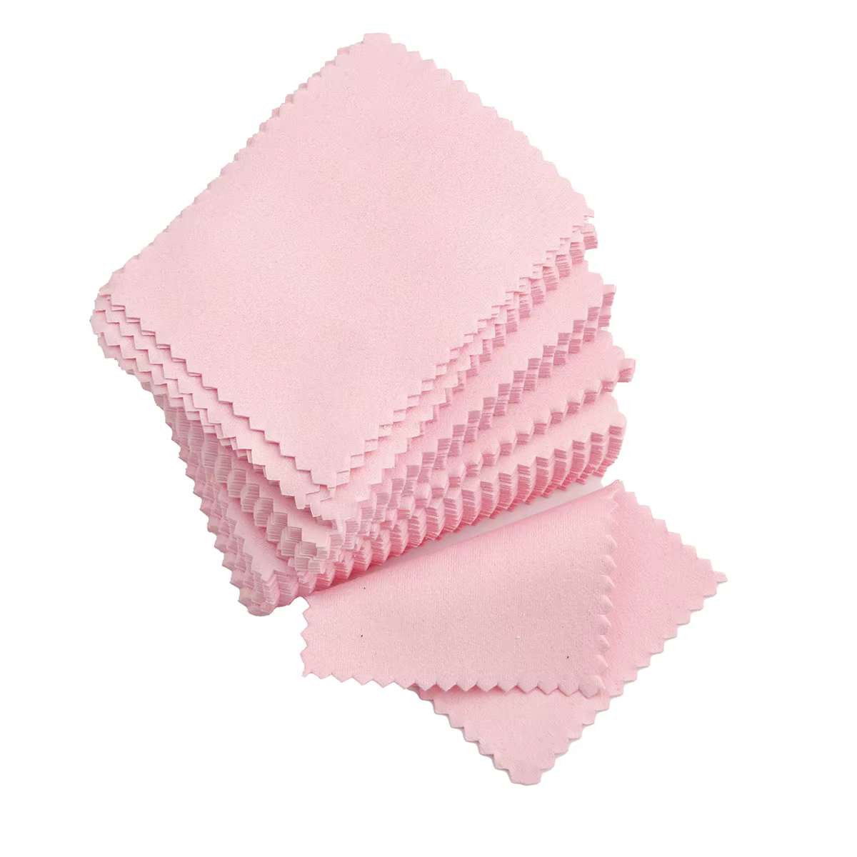 50 pcs/pack 8 cm * 8 cm bijoux polissage couleur rose tissu vernis chiffon de nettoyage soin pour 925 propre
