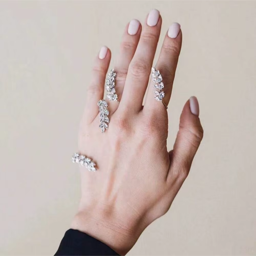 Bijoux de luxe faits à la main en forme de feuille pour femmes