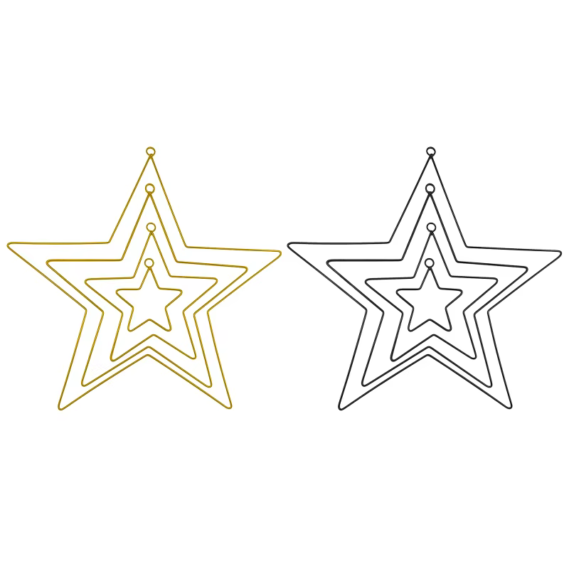 Anneau d'étoiles en métal en fer forgé