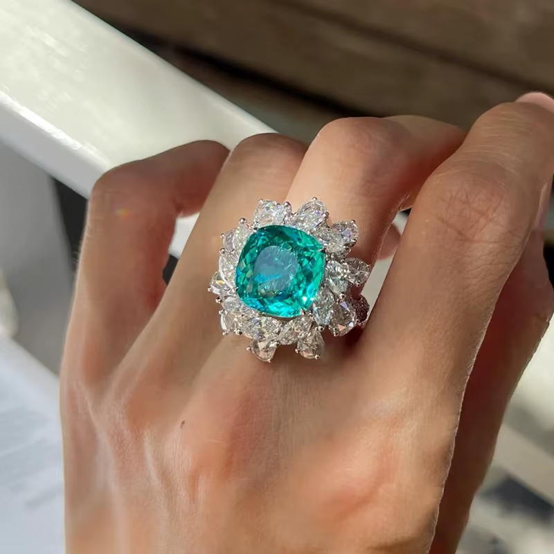 Bague émeraude en argent 925 pour femme