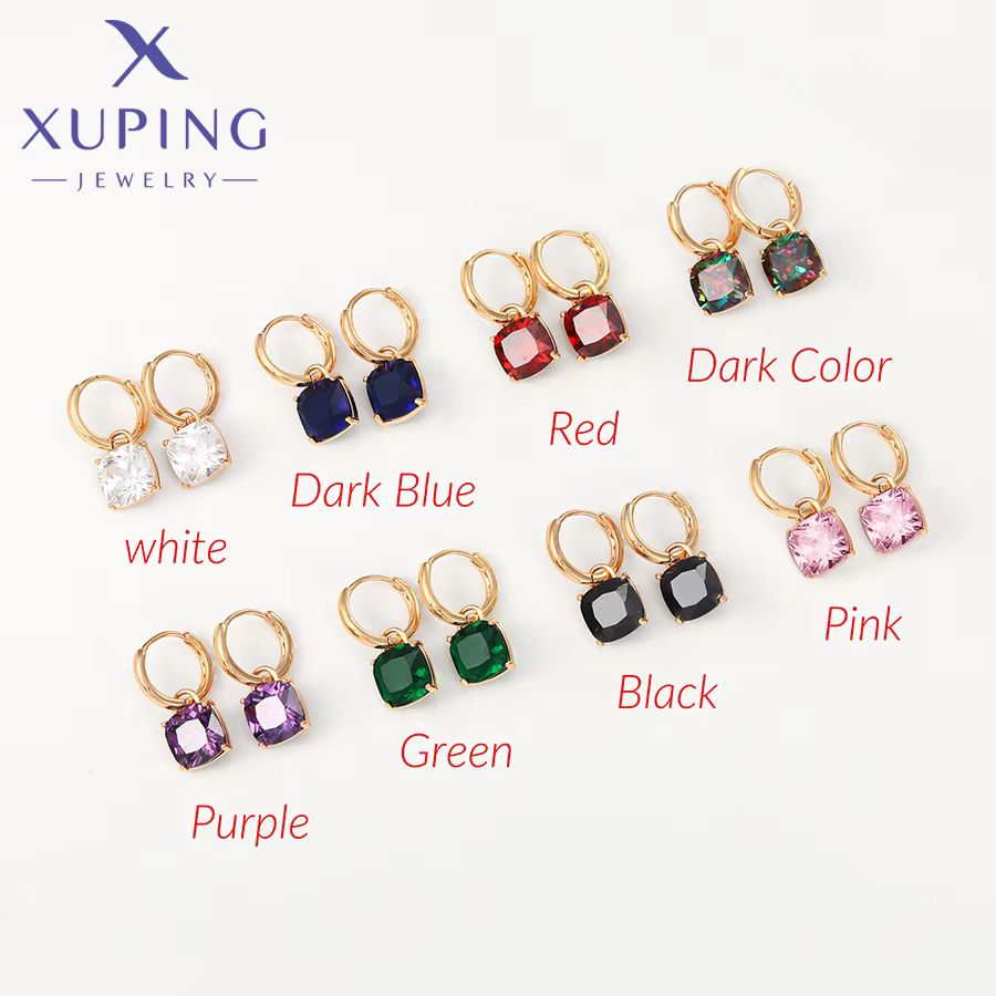 Boucles d'oreilles créoles carrées Xuping Jewelry