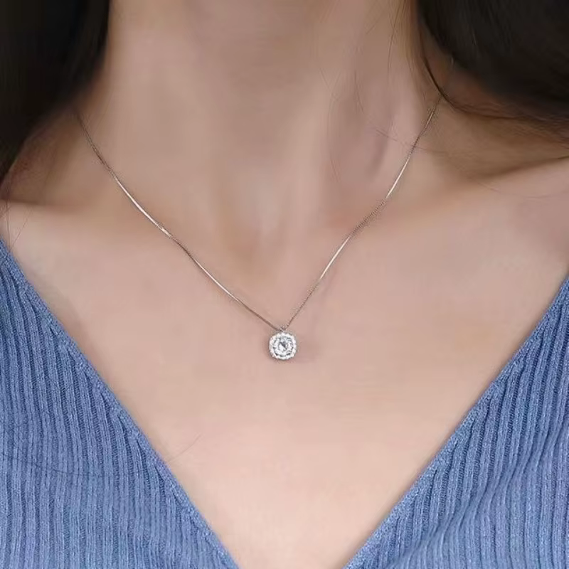 Jkeli 2026 NOUVEAU Collier Amour Scintillant en Argent Sterling 925 Collection Hiver