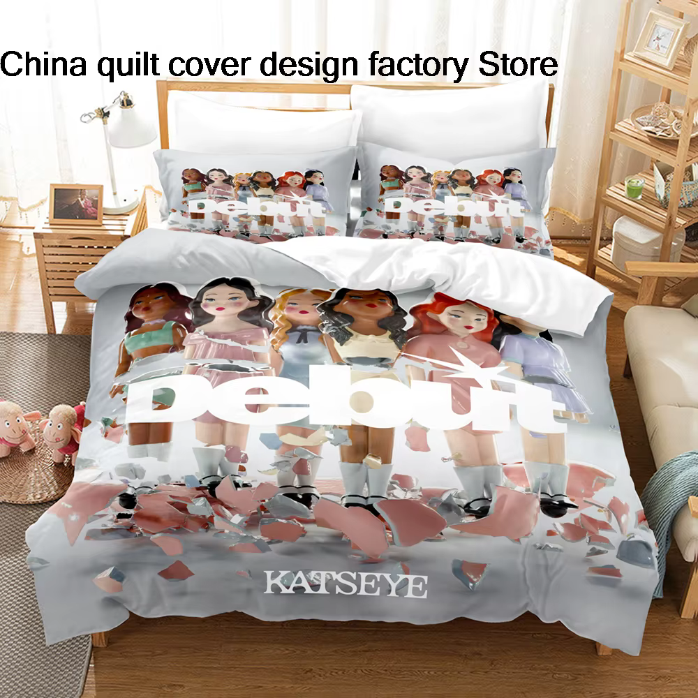 Parure de lit KATSEYE tendance pour lit simple