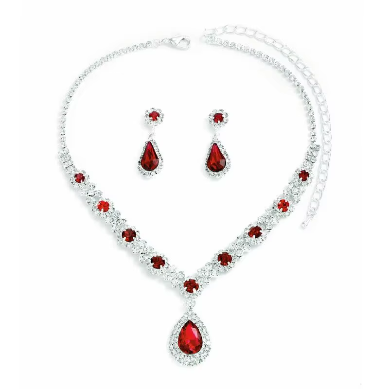 Ensemble de 3 colliers gouttelettes de cristal pour femmes