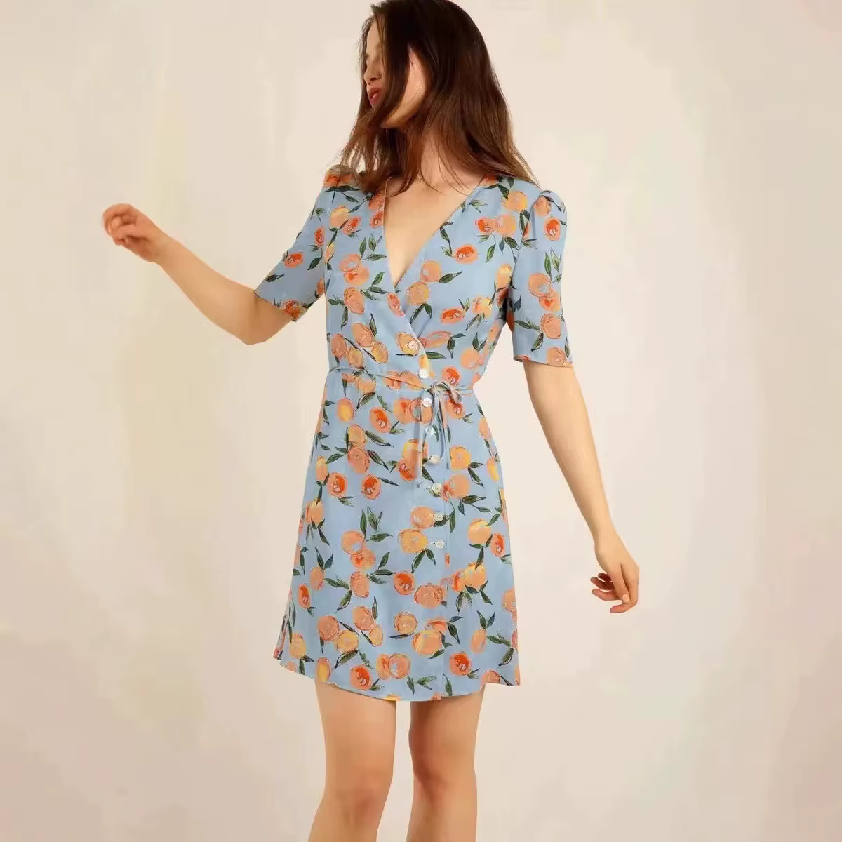 Robe portefeuille à lacets pour femmes