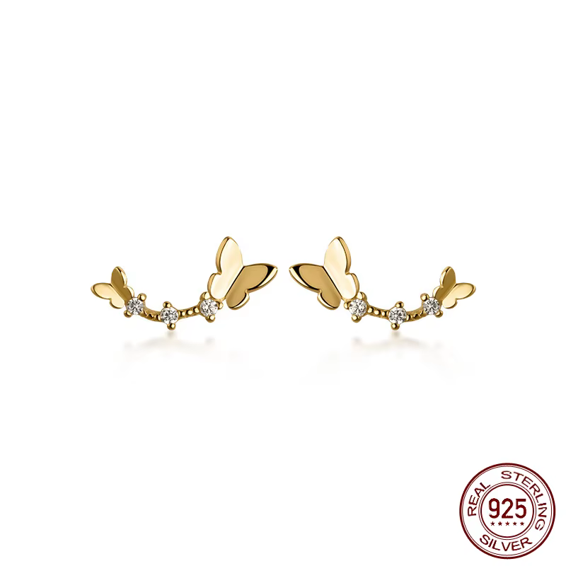 La Monada – boucles d'oreilles papillon élégantes en argent Sterling 925