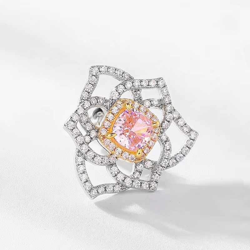 WUIHA Vintage 925 en argent Sterling laboratoire saphir diamants à haute teneur en carbone pierres précieuses Cocktail fleur boucles d'oreilles bijoux fins