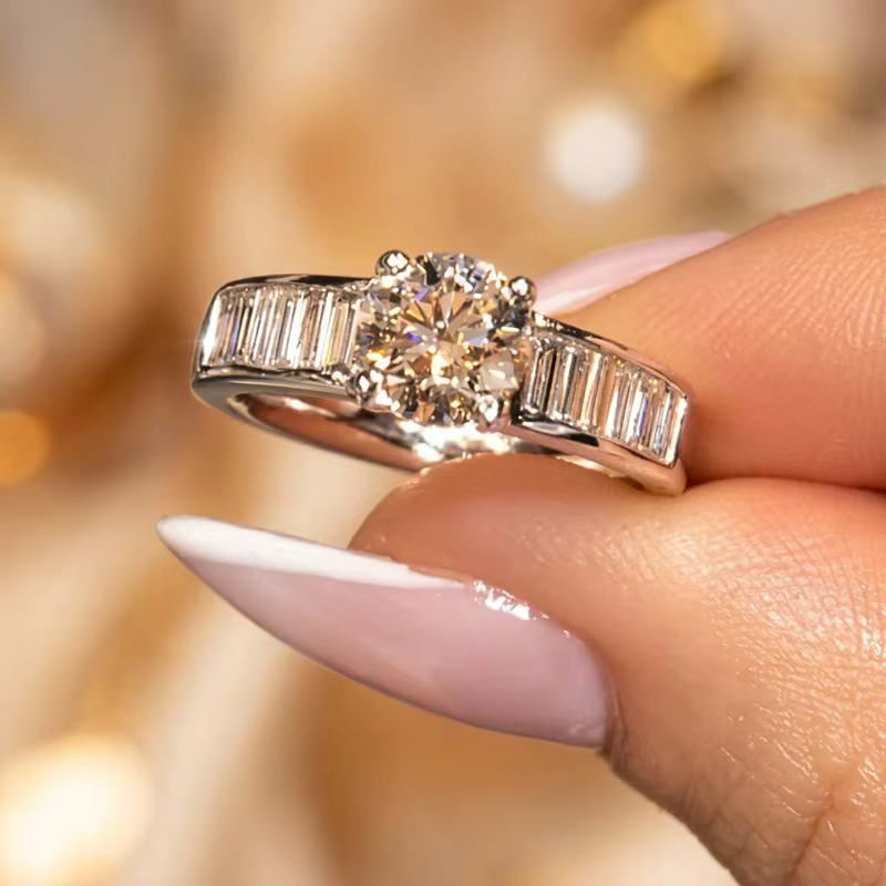 Bague de mariage exquise en argent sterling 925 avec zircone pour femme