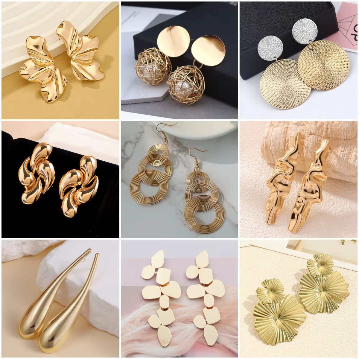 Boucles d'oreilles en métal pour femmes