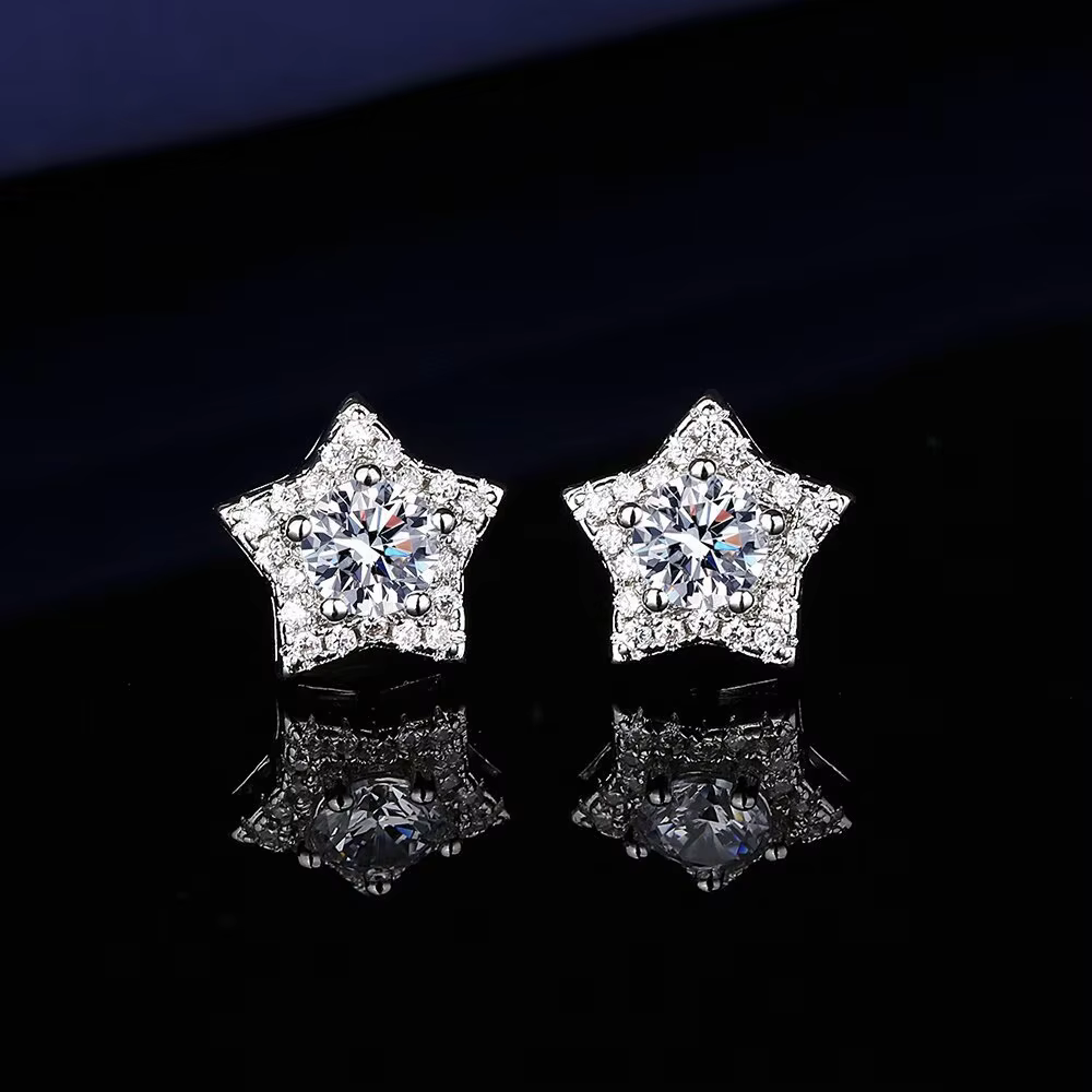 925 ensemble de bijoux étoile en argent Sterling femmes étincelant Zircon accessoires de mode cadeau