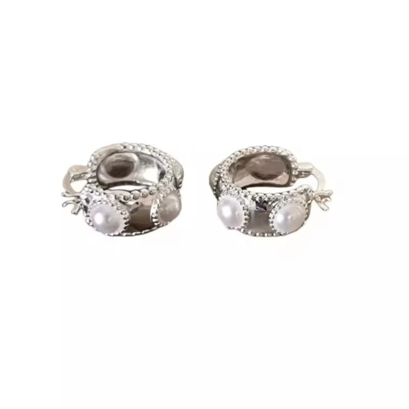 Boucles d'oreilles créoles géométriques en perles pour femmes