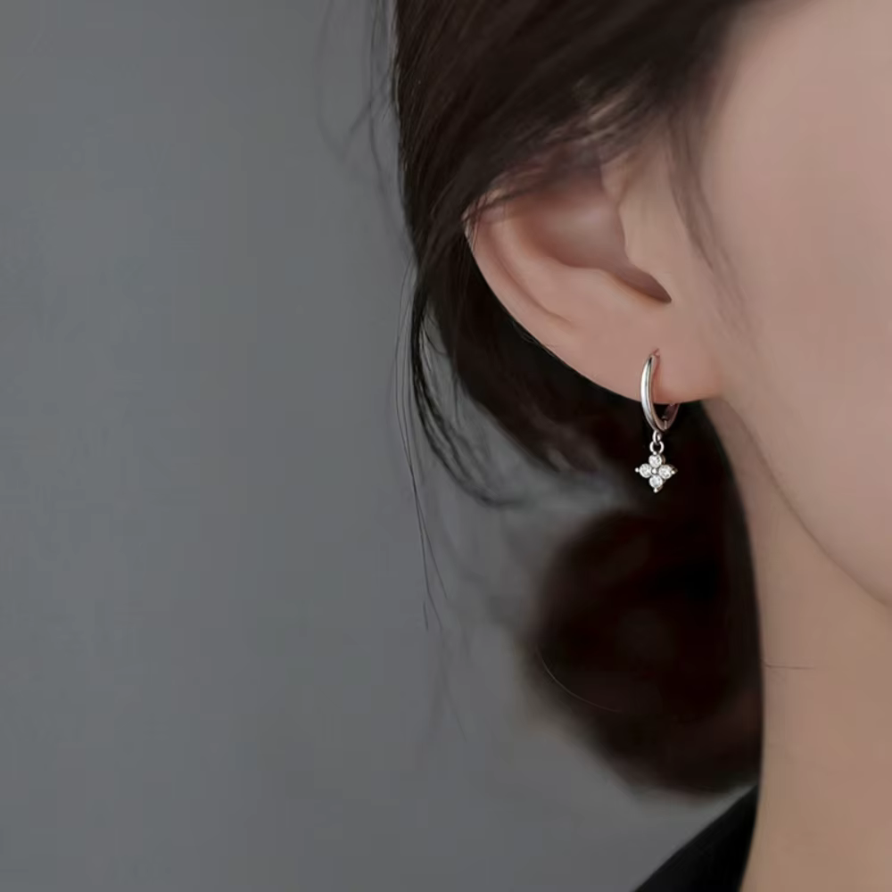 Boucles d'oreilles en forme de feuille en argent Sterling 925 pour femmes