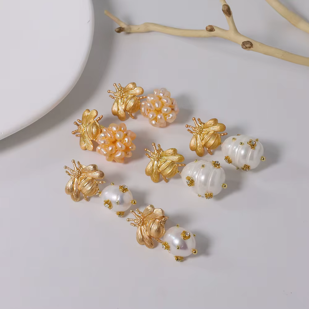 Boucles d'oreilles en perles d'eau douce naturelles