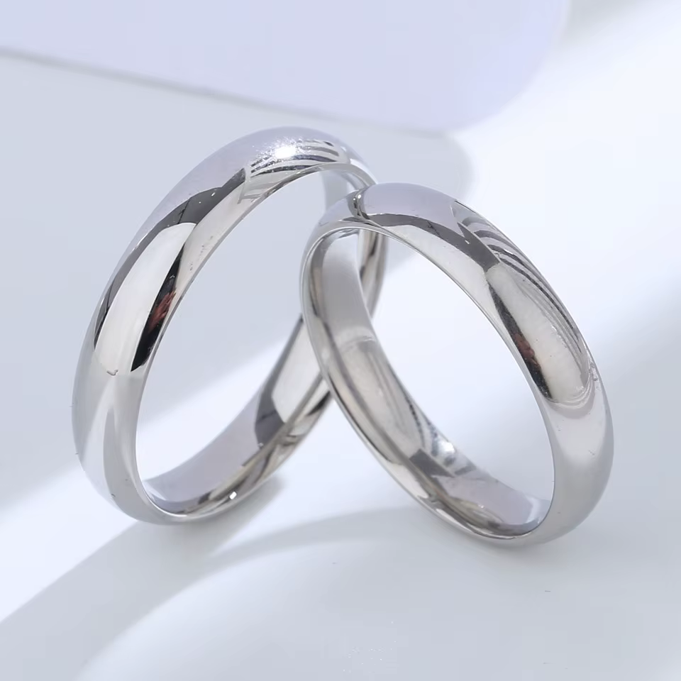 Buyee 925 bague de couple en argent Sterling gravure nom et Date