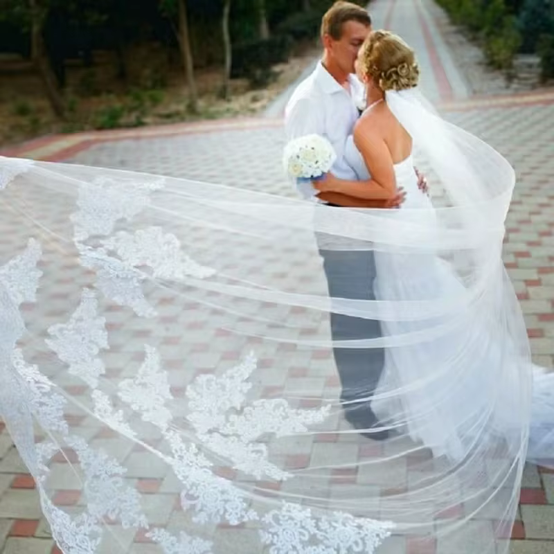 Voile De Mariage cathédrale dentelle longue