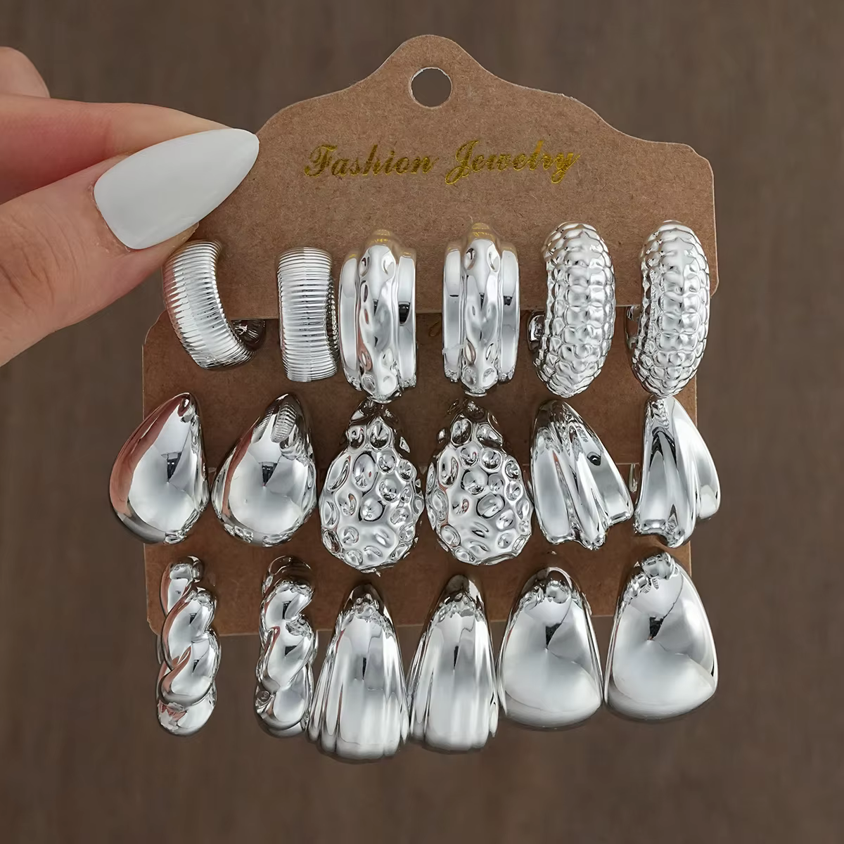 18 pièces/ensemble Vintage Punk goutte d'eau cerceau boucle d'oreille pour les femmes mode or argent couleur exagérée