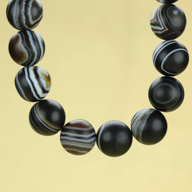 Bracelet élégant à rayures en agate pour hommes - Accessoires