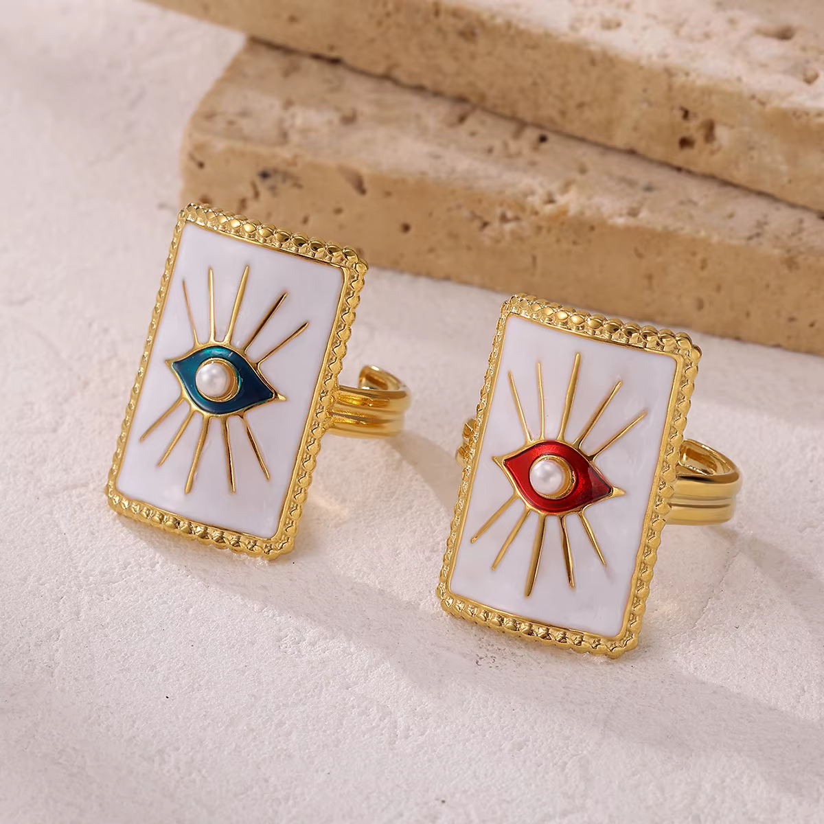 Anillos à fleurs couleur or pour femmes