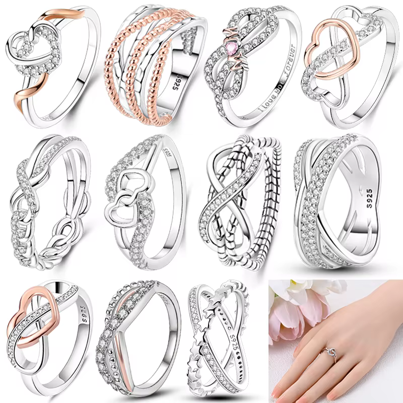 Bague originale en argent Sterling 925 pour femmes