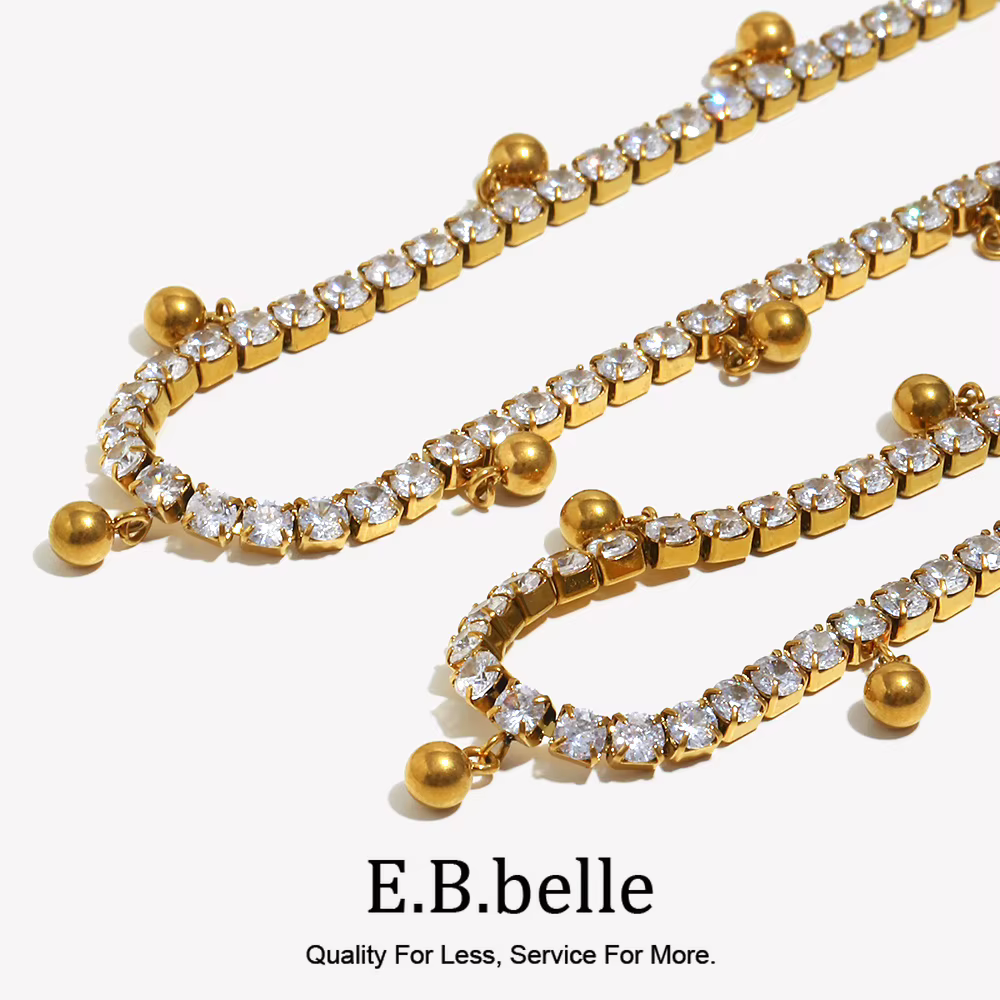 E.B.belle – ensemble de bijoux de luxe en acier inoxydable plaqué or 18 carats