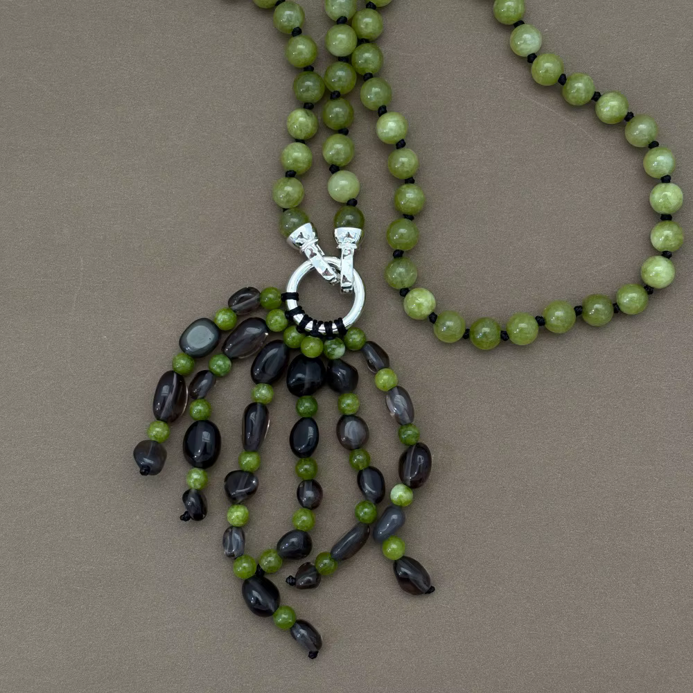 Collier en cristal de quartz fumé pour femme
