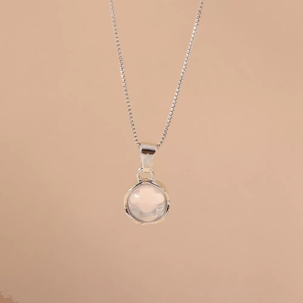 Aihua – collier rond minimaliste avec pendentif en opale pour femmes