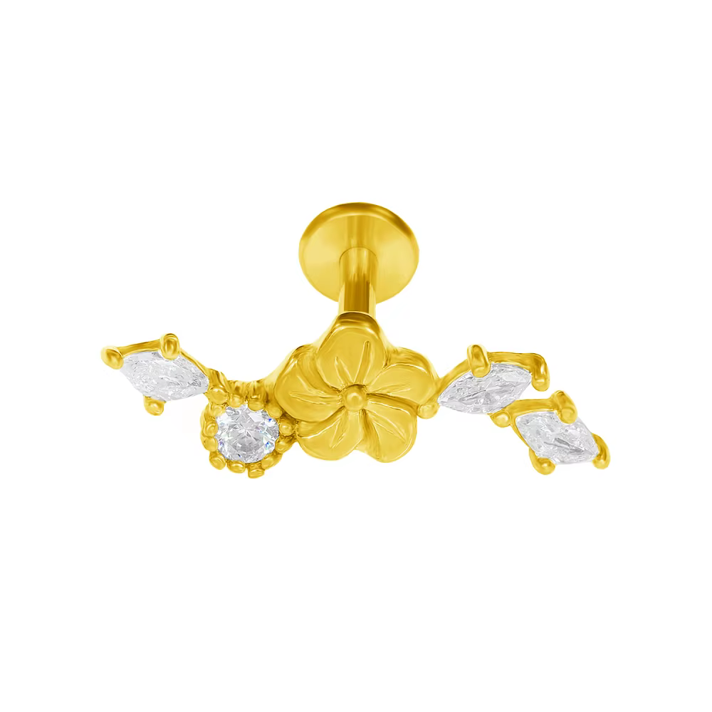Boucles d'oreilles à dos plat en forme de feuille