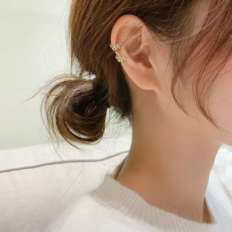 Manchette d'oreille en argent regardé 925 pour femme