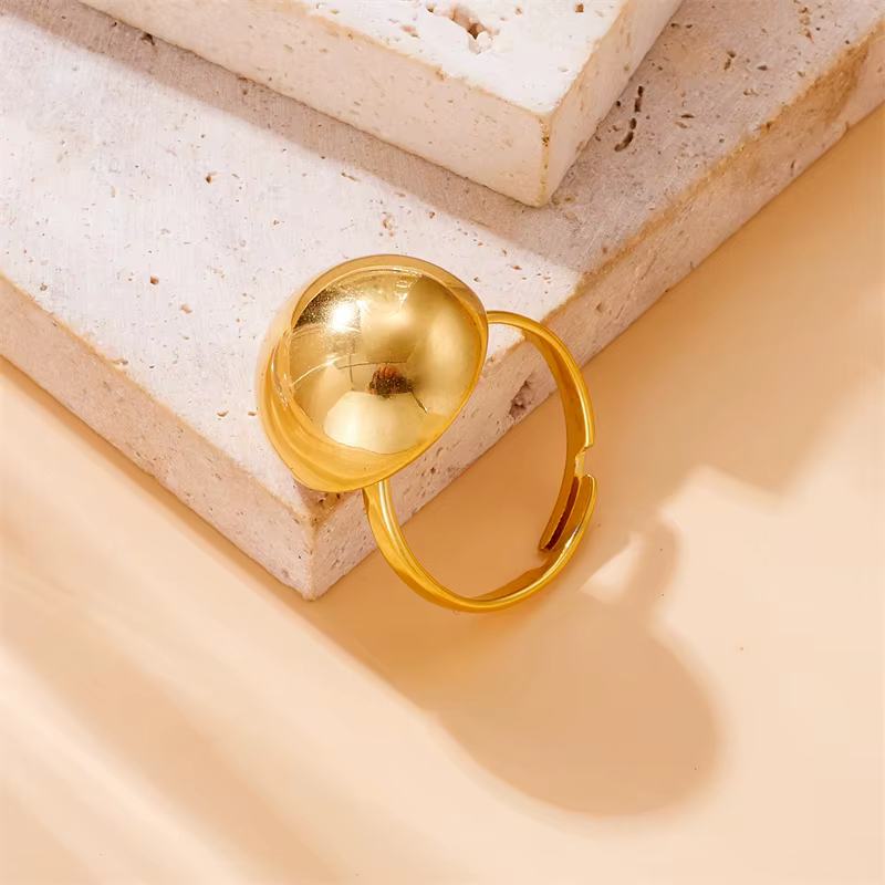 DIEYURO 316L acier inoxydable couleur or rond ouvert bague pour femmes fille mode nouveaux bijoux cadeau fête anillos mujer