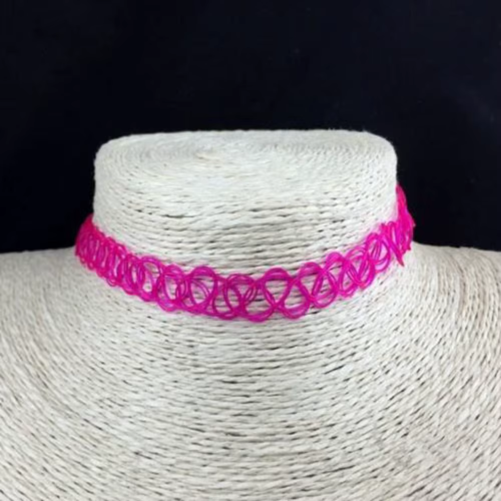 Collier ras du cou en fil de poisson tressé