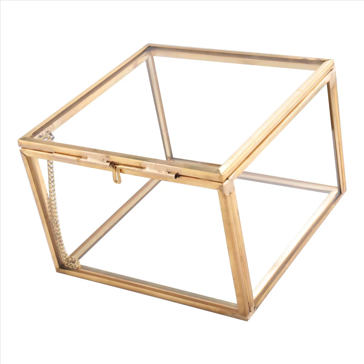 Délicieux-boîte à bijoux de jardin en verre à ouverture carrée