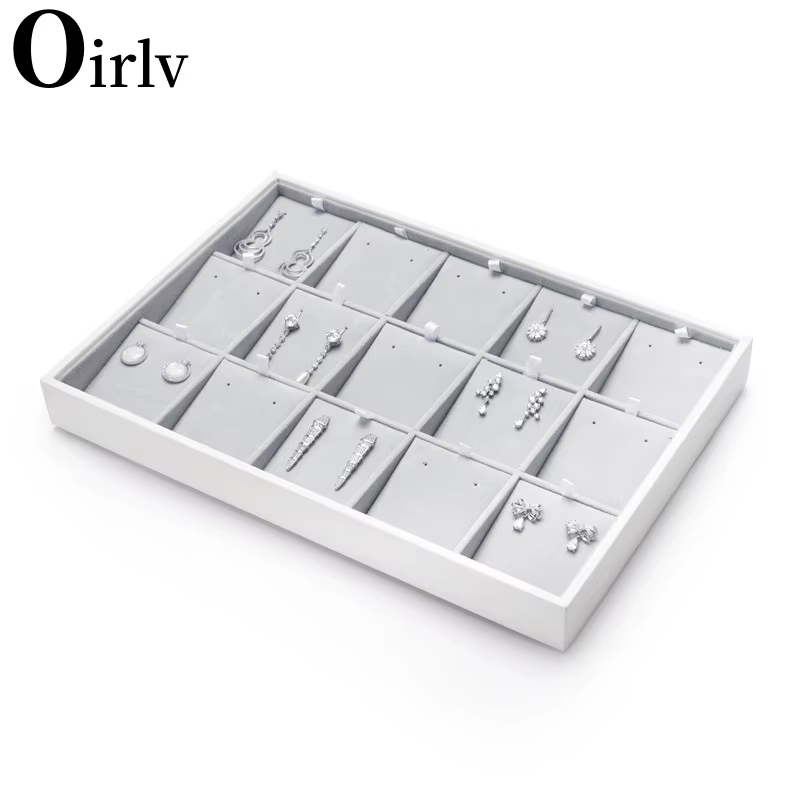 Oirlv-Plateaux empilables en cuir pour bijoux