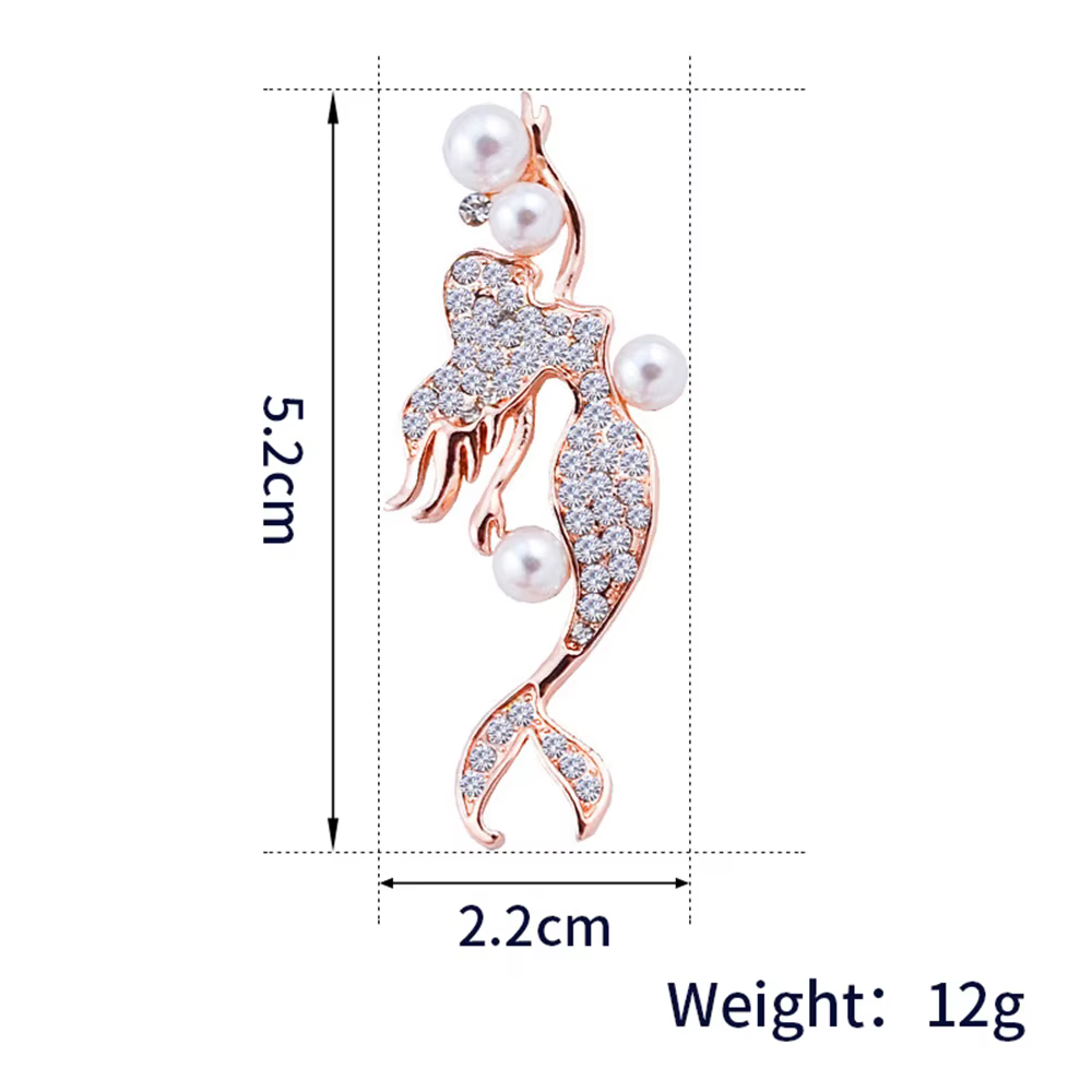 Broche sirène en perles de mer pour femmes