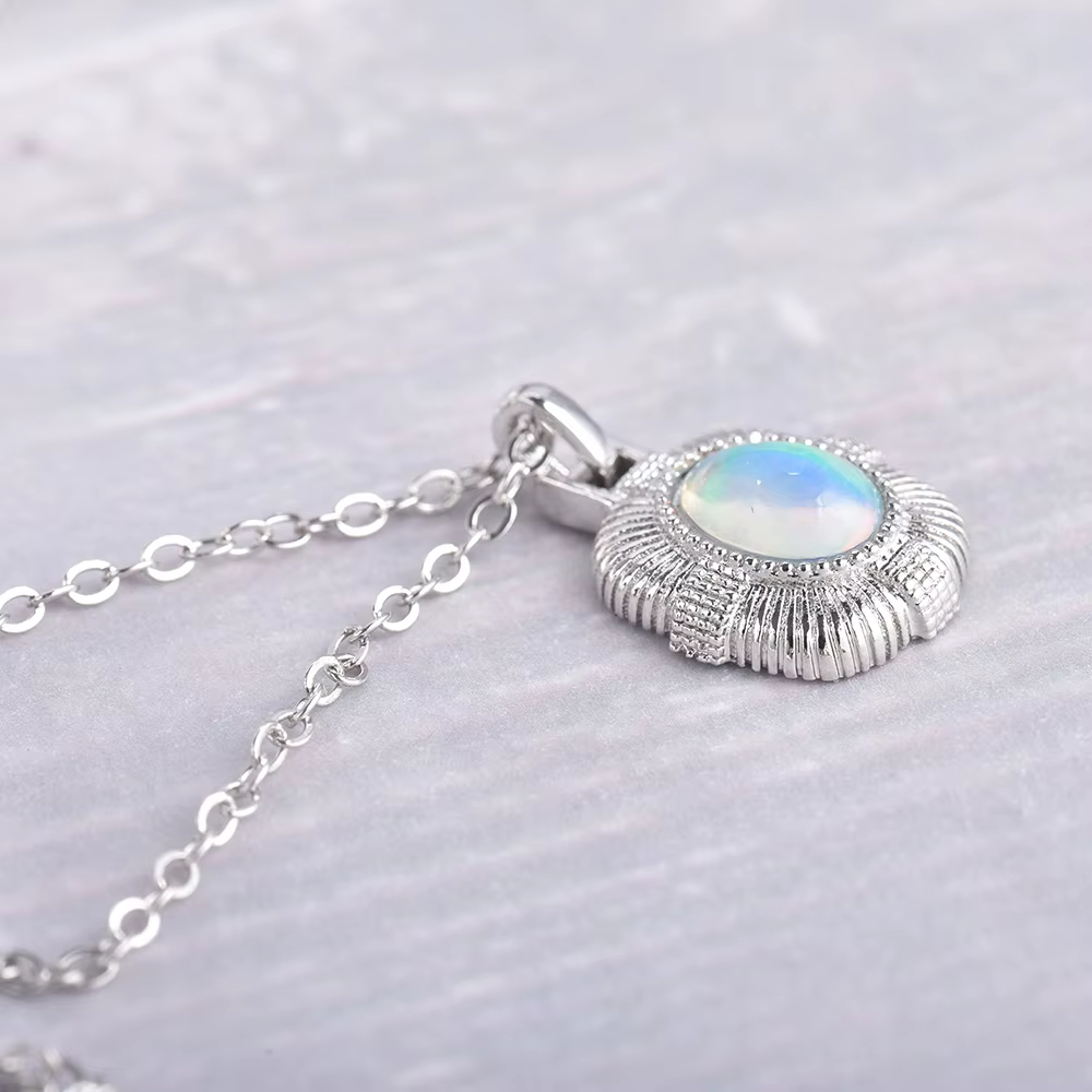 Collier avec pendentif naren opale pour femme et fille