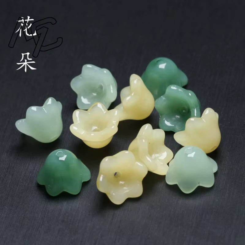 10 pièces bricolage naturel Jade Agate 11*7mm fleur perles accessoires mode vrais bijoux pierres précieuses pierre amulette de luxe meilleure vente cadeau