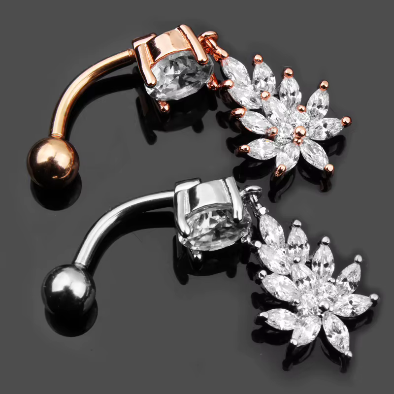 1PC Piercing de nombril long pour femme