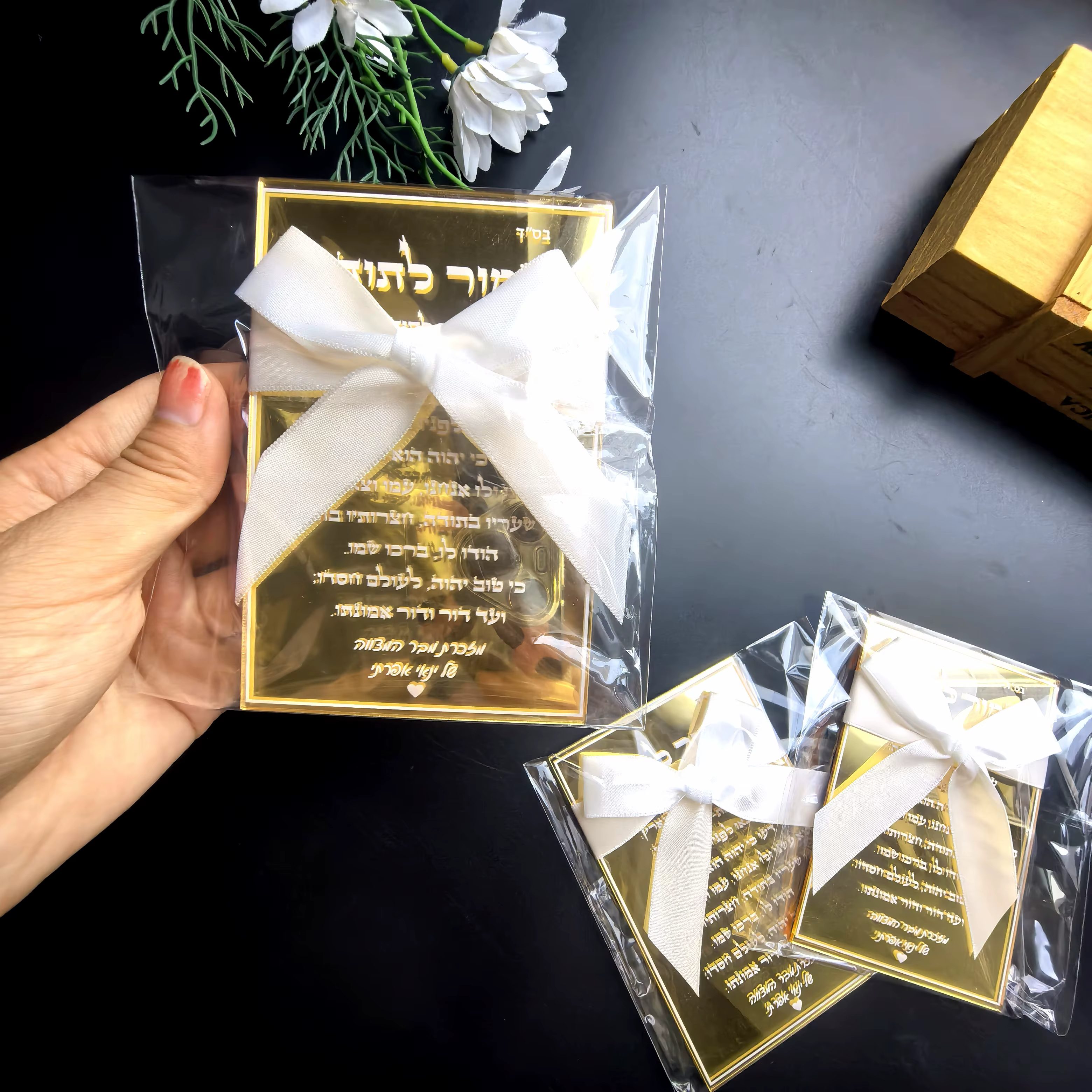 Carte d'invitation de mariage personnalisée en or miroir chaud